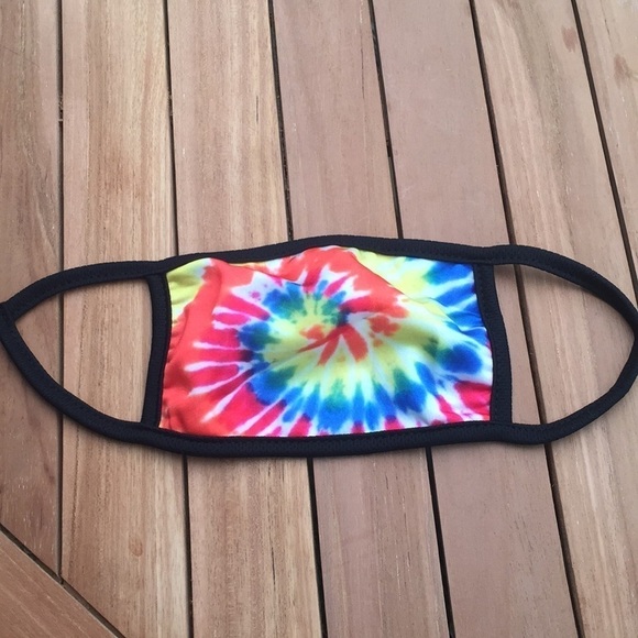 Tie Dye Rainbow Face Mask - Picture 1 of 4